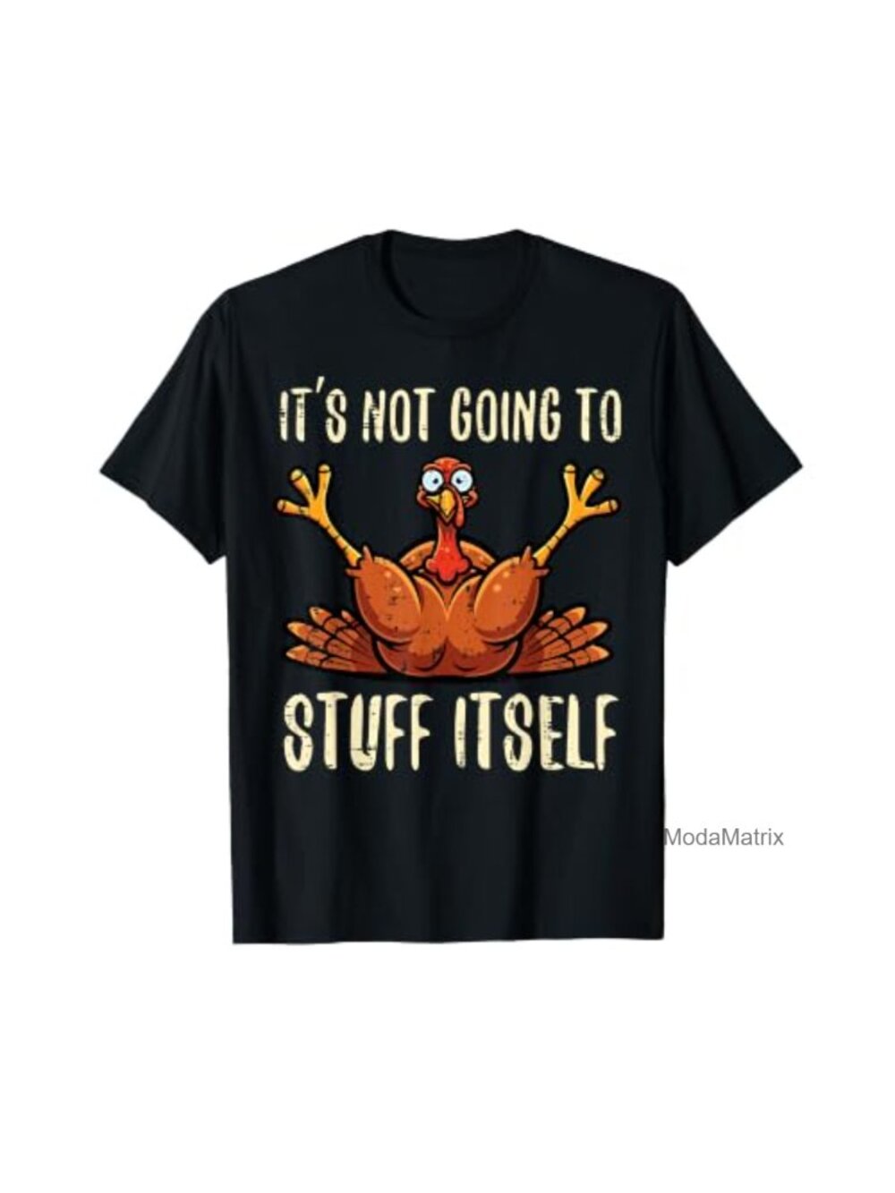 Funny Turkey Split Thanksgiving Graphic Tee Short Sleeve T-Shirt